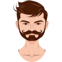 mão desenhado homem face com bigode. ai generativo png