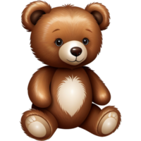 Toy teddy bear in brown color. AI Generative png