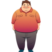 Cartoon Fat guy. AI Generative png