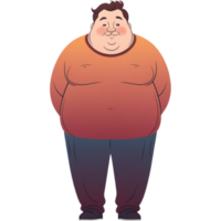 Cartoon Fat guy. AI Generative png