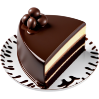 Piece of cake with chocolate. AI Generative png