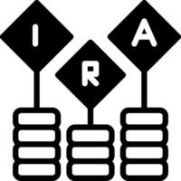 solid icon for ira vector