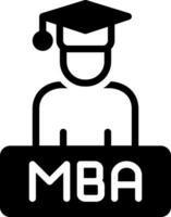 solid icon for mba vector