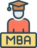 color icono para MBA vector