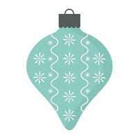 Hand drawn Christmas toys in blue color. Holiday christmas toy star decoration for fir tree. vector