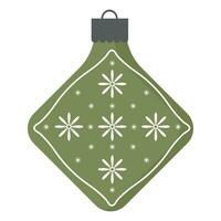Hand drawn Christmas toys in green color. Holiday Christmas toy decoration for fir tree. vector