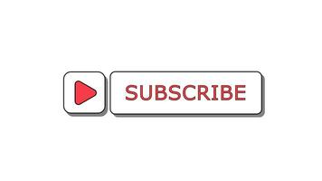 4k subscribe lower third button isolated on white background. video motion 2d animation footage