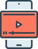 color icon for video vector