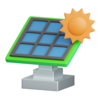 3d tolkning sol- panel isolerat användbar för ekologi, energi, eko, grön, återvinning och teknologi png