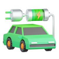 3d representación eléctrico coche aislado útil para ecología, energía, ecológico, verde, reciclaje y tecnología png
