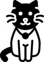 solid icon for cat vector