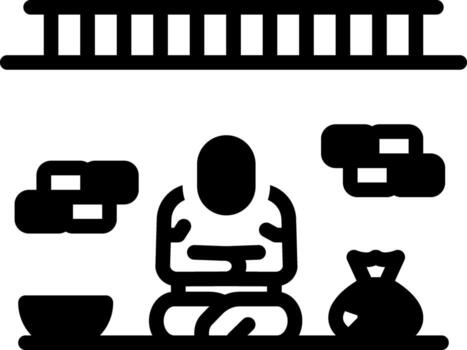 sólido icono para pobreza vector