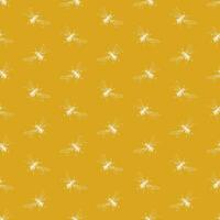 Simple seamless pattern of freehand sketch of flying bees, drawn and digitized, in two colors. Vector illustration for fashion, package design, wallpaper, textile, fabric, wrapping paper.