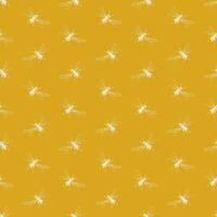 Simple seamless pattern of freehand sketch of flying bees, drawn and digitized, in two colors. Vector illustration for fashion, package design, wallpaper, textile, fabric, wrapping paper.