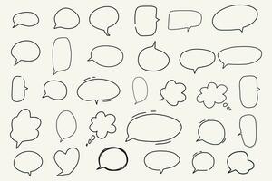 set of hand draw speech bubbles vector