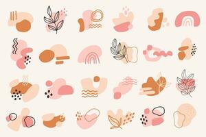 Trendy abstract bohemian shapes.Modern hand drawn minimal elements. vector