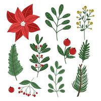 Set of hand draw Christmas and New year elements,winter and holiday vector collection.