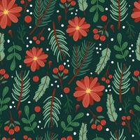 Christmas seamless pattern with Pine tree.Holiday background. vector