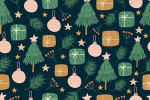 Christmas seamless pattern with Pine tree.Holiday background. vector