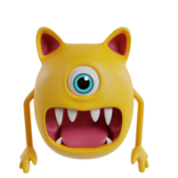 söt chibi monster 3d framställa ClipArt png