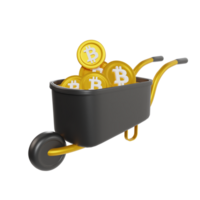 bitcoin mineração 3d render ícone clipart png