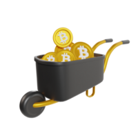 Bitcoin mining 3d render icon clipart png