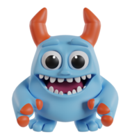 söt chibi monster 3d framställa ClipArt png