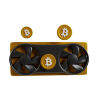 bitcoin brytning 3d framställa ikon ClipArt png