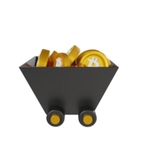 Bitcoin mining 3d render icon clipart png