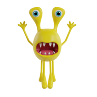 söt chibi monster 3d framställa ClipArt png