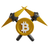 bitcoin estrazione 3d rendere icona clipart png