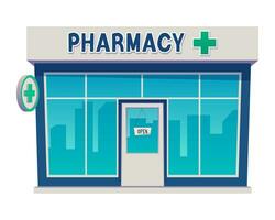 Pharmacy building illustration on white background vector