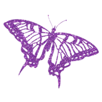 púrpura mariposa Brillantina en transparente antecedentes. mariposa icono.diseño para decoración, fondo, fondo de pantalla, ilustración png