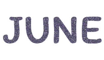 Gray glitter JUNE Letters Icon. June sign. Design for decorating, background, wallpaper, illustration. png