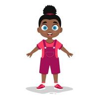 vector hermosa afro niña