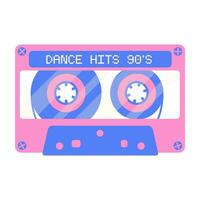 Illustration of audio cassette on white background vector