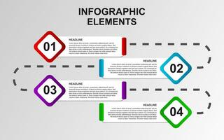 infographic template design with 4 steps. infographic design for presentations, banners, infographs and posters vector