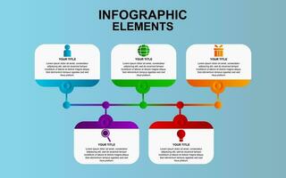 infographic template design with 5 steps. infographic design for presentations, banners, infographs and posters vector