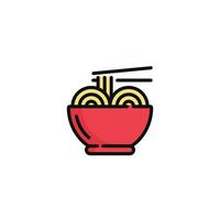 Noodle vector illustration isolated on white background. Noodle icon