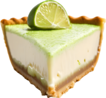 Image of Delicious-looking Key lime pie. AI-Generated. png