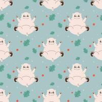 Seamless pattern  cute polar white polar bear, winter, christmas vector