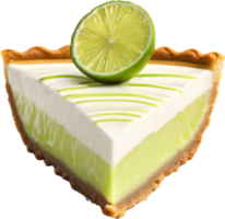 Image of Delicious-looking Key lime pie. AI-Generated. png