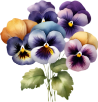 A bouquet of Pansy flowers. AI-Generated. png