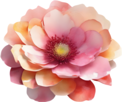 A close-up watercolor drawing of a Pink flowers. AI-Generated. png