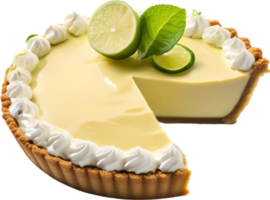 Image of Delicious-looking Key lime pie. AI-Generated. png