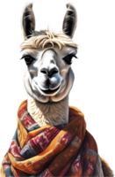 en sassy lama med en scarf . ai-genererad. png