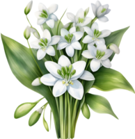 A bouquet of Snowdrop flowers. AI-Generated. png