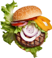 Bild von sieht köstlich aus Burger. KI-generiert. png