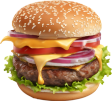 Image of Delicious-looking Burger. AI-Generated. png