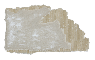 Torn pieces of corrugated paper on transparent background png file